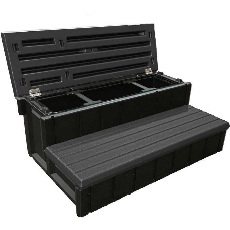 36&quot; SPA STEP WITH STORAGE CONTAINER - VARIOUS COLOURS BLACK, GREY, ESPRESSO, REDWOOD,