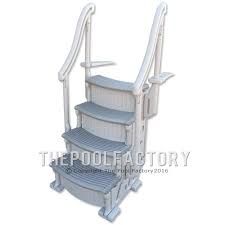CONFER IN POOL STEP FOR ABOVEGROUND POOLS WITH FLAT BOTTOMS