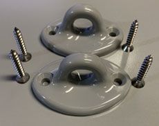 PAIR COMPLETE EXCALIBUR ROPE EYE PAIR DARK GREY WITH 4 SCREWS