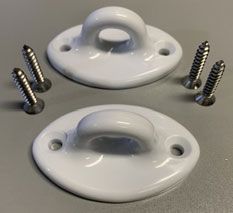 PAIR COMPLETE EXCALIBUR ROPE EYE PAIR WHITE WITH 4 SCREWS