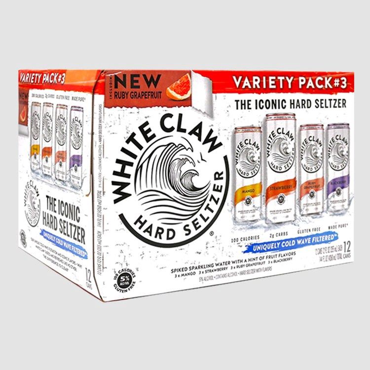 WHITE CLAW SELTZER VARIETY #3  12CAN