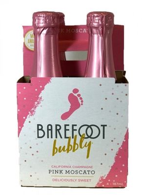 BAREFOOT BUBB PINK MOSCATO 4PK