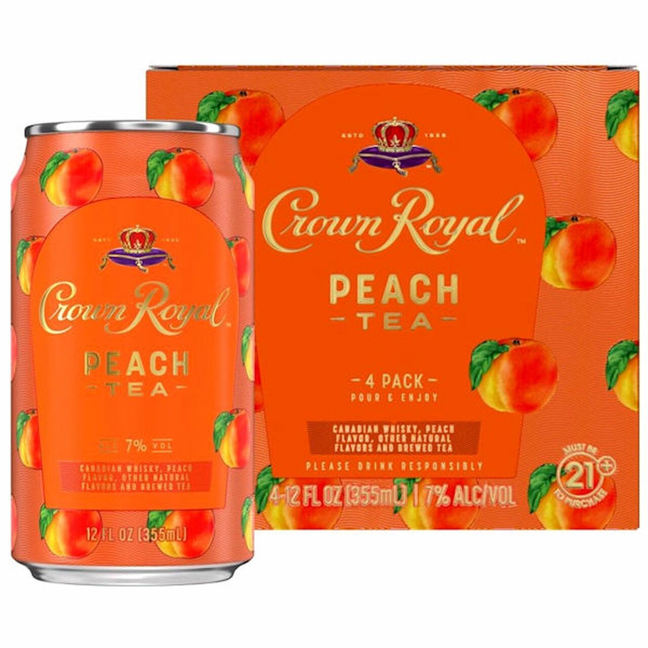 CROWN ROYAL RTD  PEACH TEA 4PK