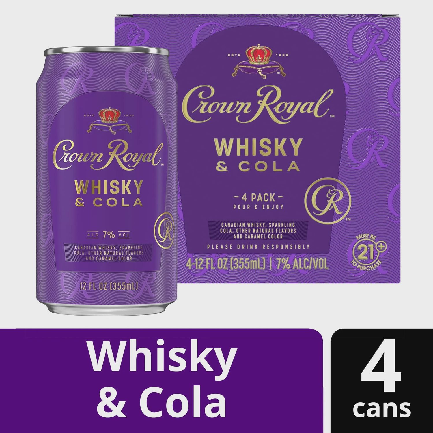 CROWN ROYAL RTD WHISKEY &amp; COLA 4PK