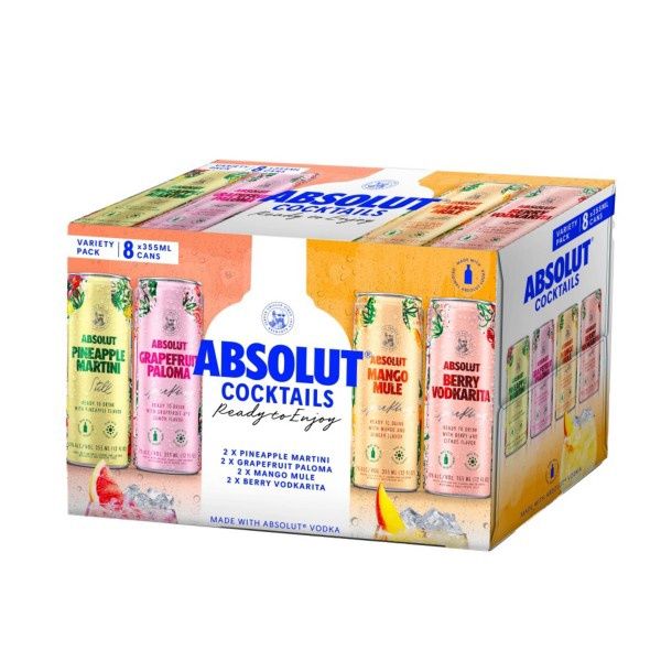 ABSOLUT COCKTAIL VARIETY 8PK