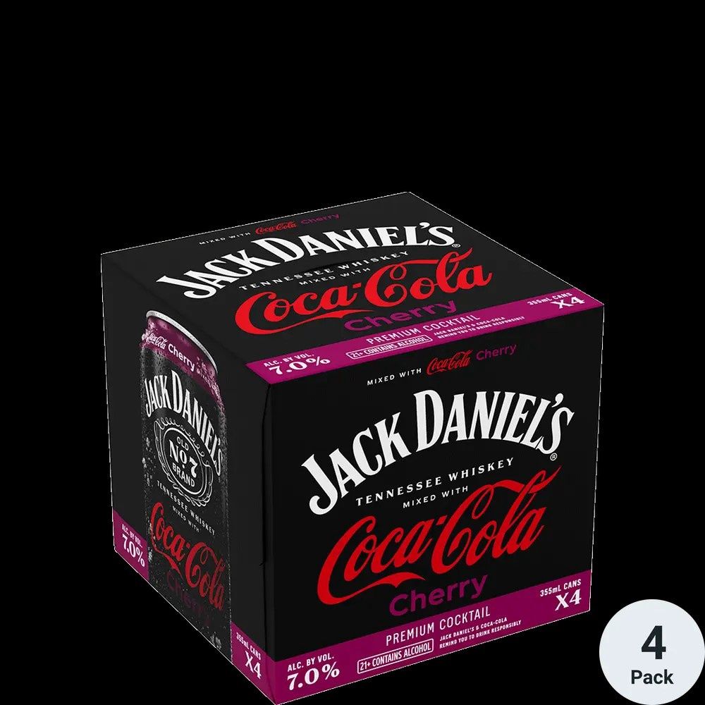 JACK DANIELS &amp; CHERRY COCA-COLA 4PK