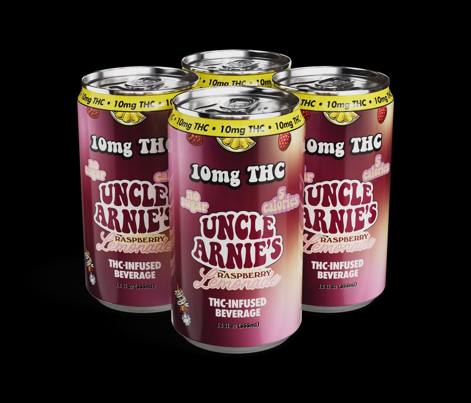 UNCLE ARNIE'S RASPBERRY LMND 10MG THC 4PK