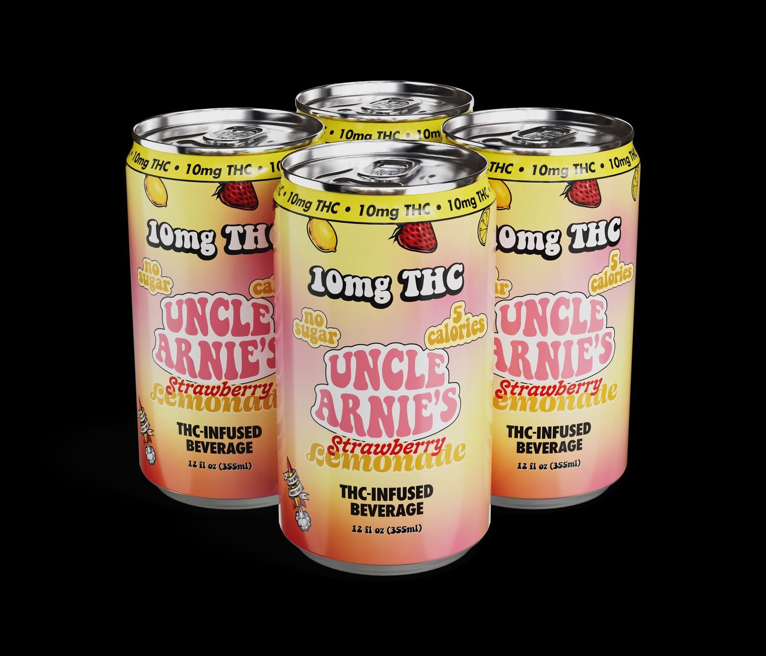 UNCLE ARNIE&#39;S STRAWBERRY LMND 10MG THC 4PK