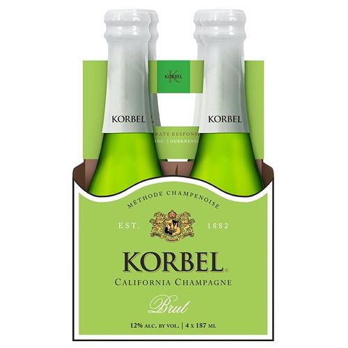 KORBEL BRUTE CROWN 187ML 4PK