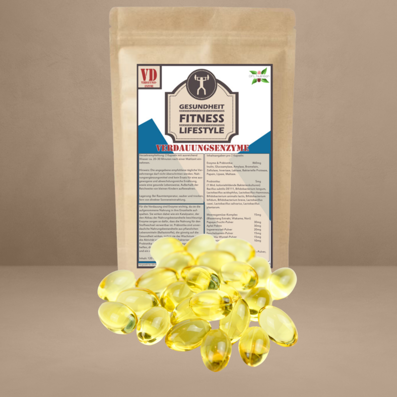 Verdauungsenzyme, Präbiotika, Probiotika 120 Kapseln