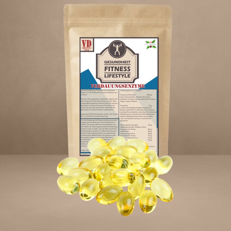 Verdauungsenzyme, Präbiotika, Probiotika 120 Kapseln