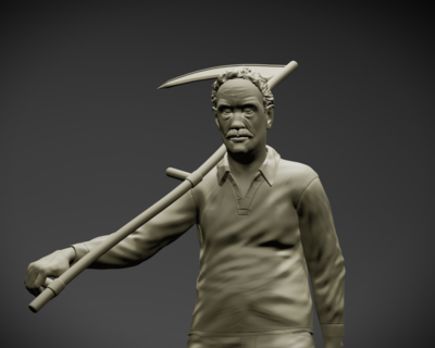 Farmer with scythe - 3D printed figurine