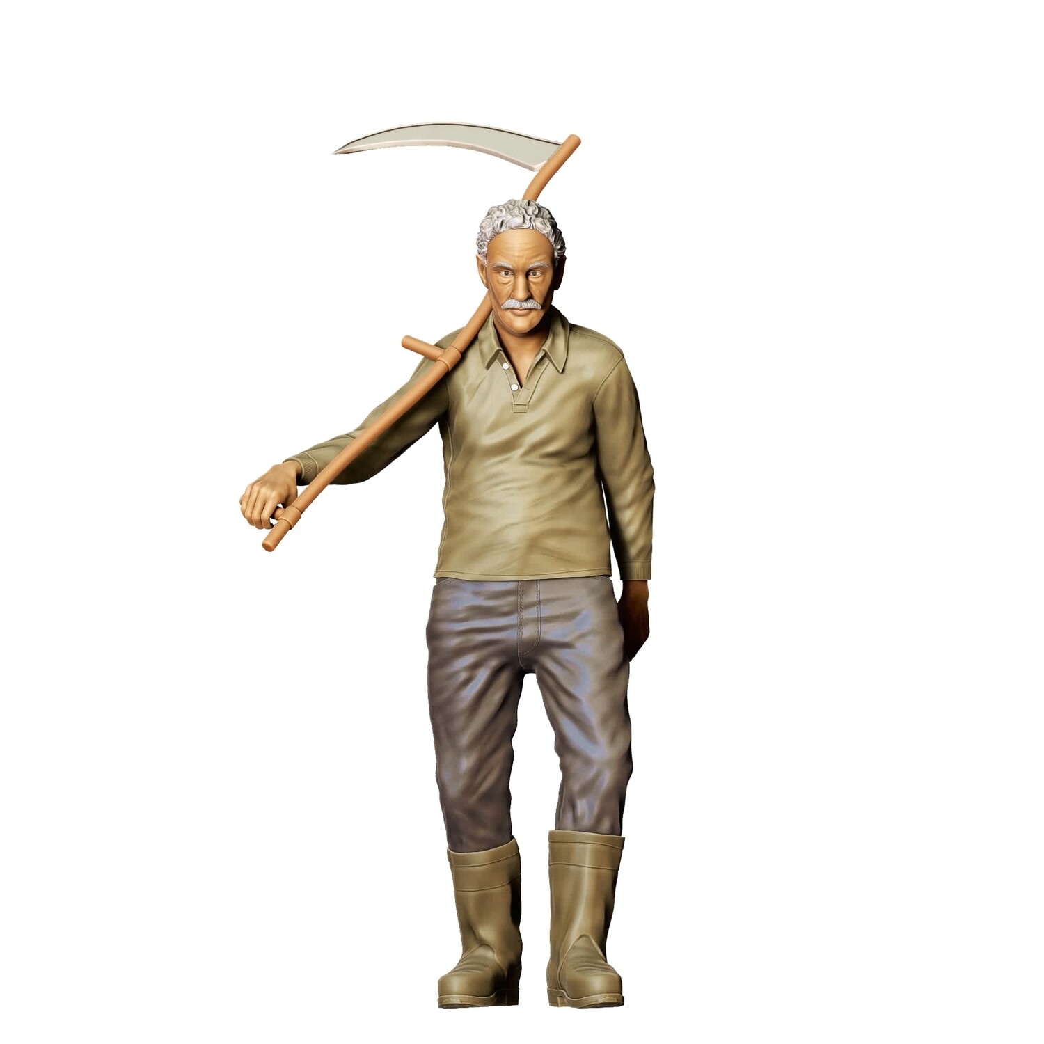 Farmer with scythe - 3D printed figurine