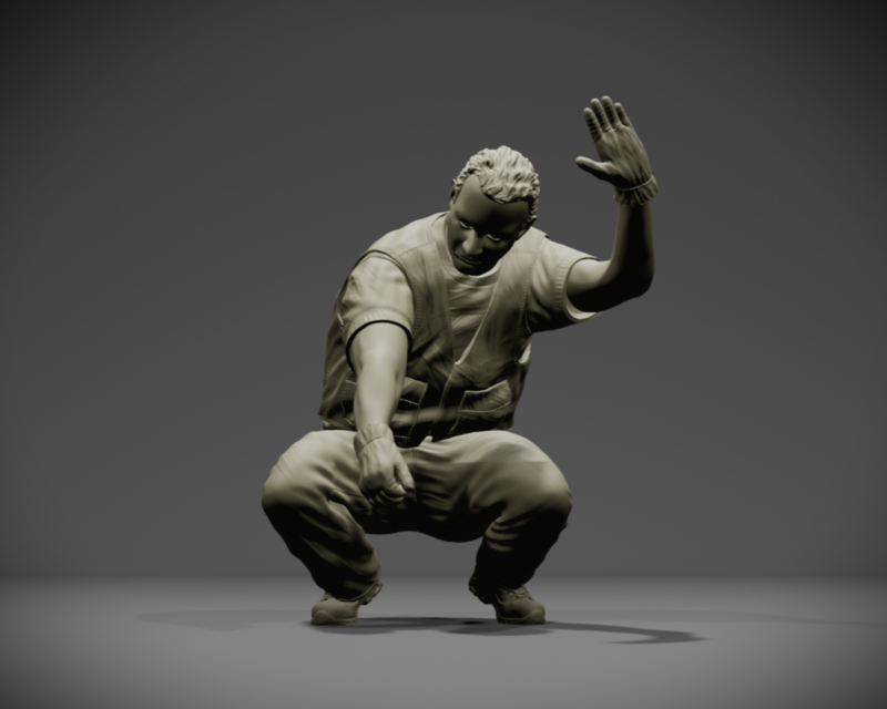 Mechanic inflating tire - 3D printed figurine