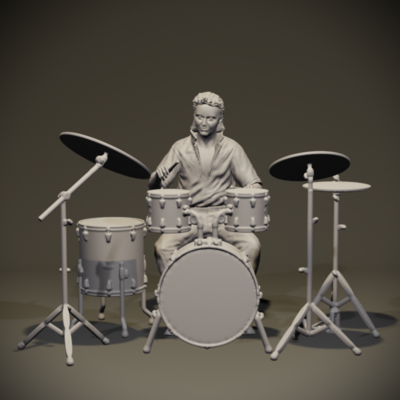 Roger Taylor (Queen) - 3D printed figurine