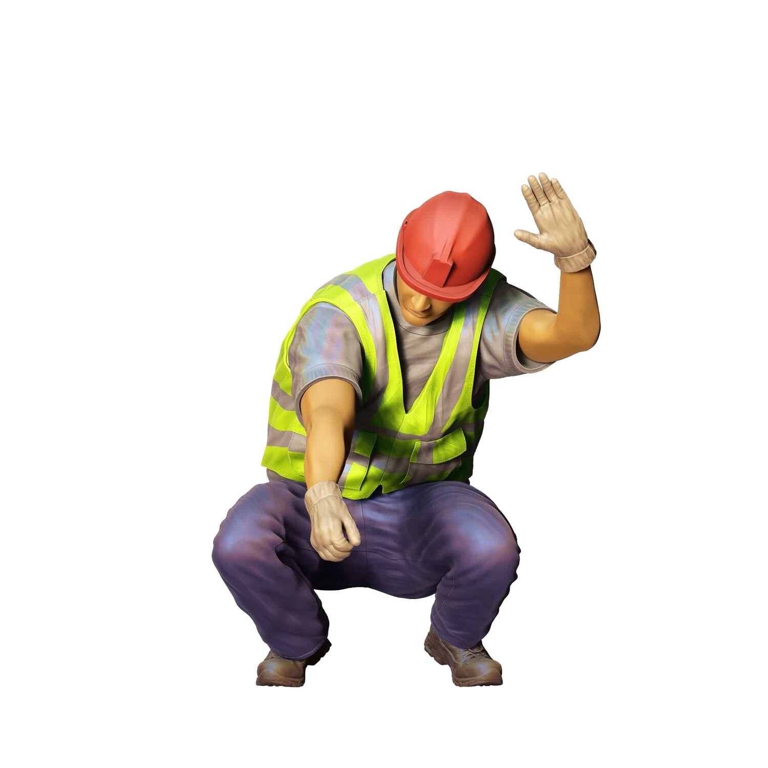 Mechanic inflating tire - 3D printed figurine