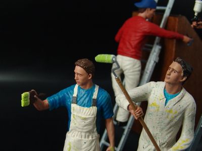 Painters team - 3D printed and painted, ready for diorama
