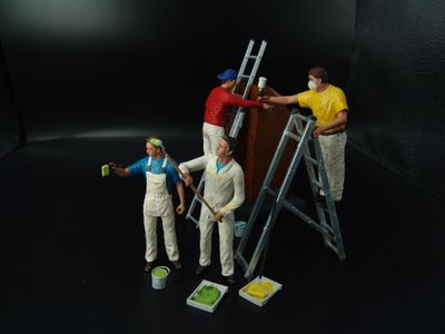 Painters team - 3D printed and painted, ready for diorama