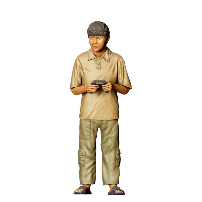 Kid with radio controlled car