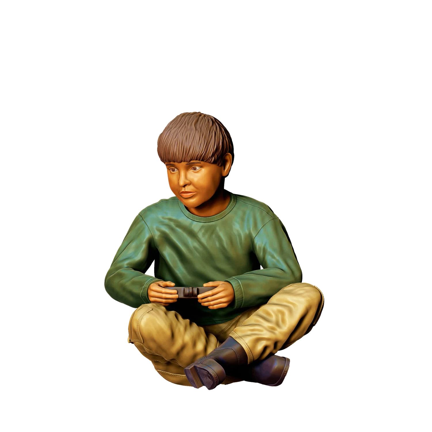 Kid with radio controlled toy truck