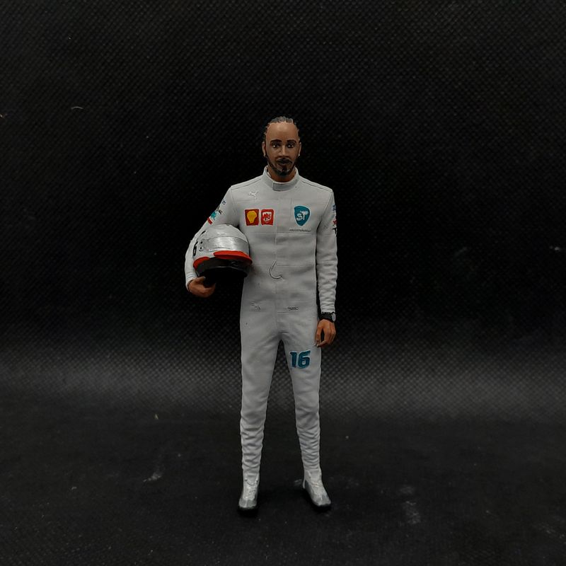1/18 Lewis Hamilton with White racing suit - limited edition