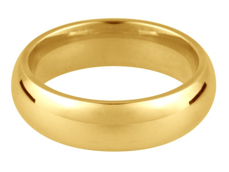 18ct Yellow Gold Court Wedding Ring 4.0mm, UK Hallmarked