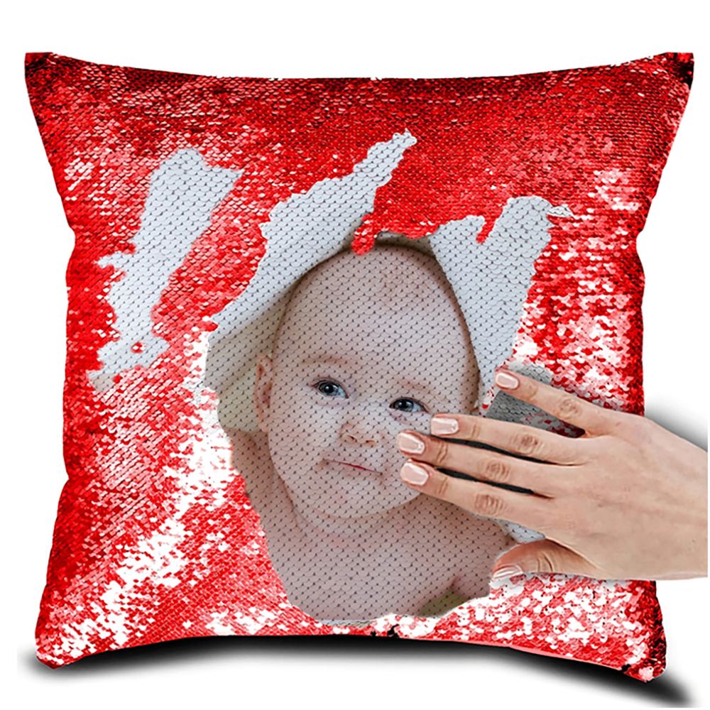 Almofada 40x40 com lantejoulas e enchimento