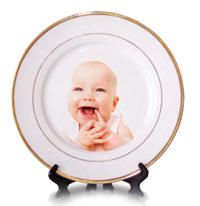 Prato com filete dourado 27cm