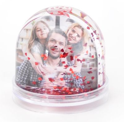 Bola de Neve redonda com 2 fotografias