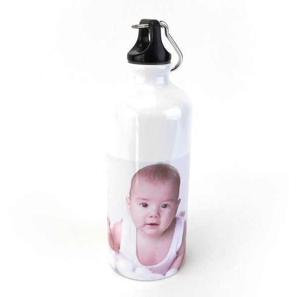 Garrafa de alumínio branca 600ml com cx.