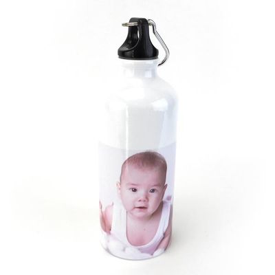 Garrafa de alumínio branca 600ml com cx.