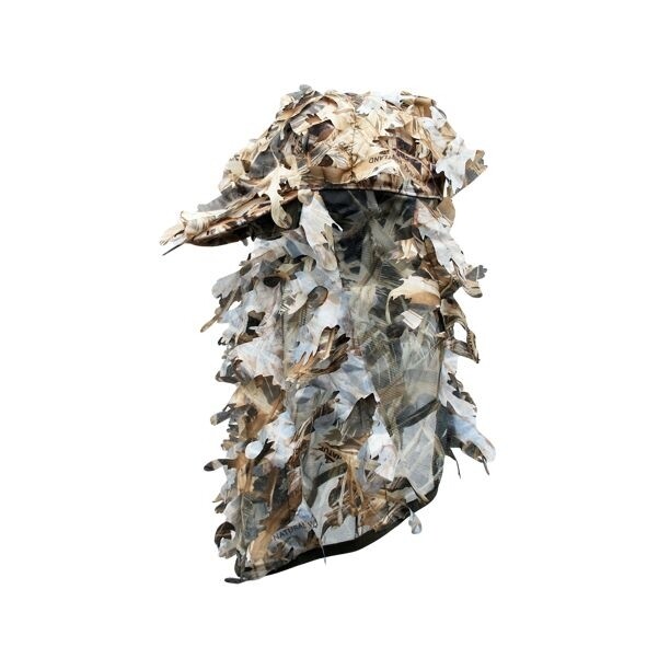 Pet met gezichtscamouflage met 3D blaadjes wetland