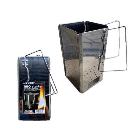 S&#39;MART Brikettenstarter RVS opvouwbaar voor ca. 2kg briketten