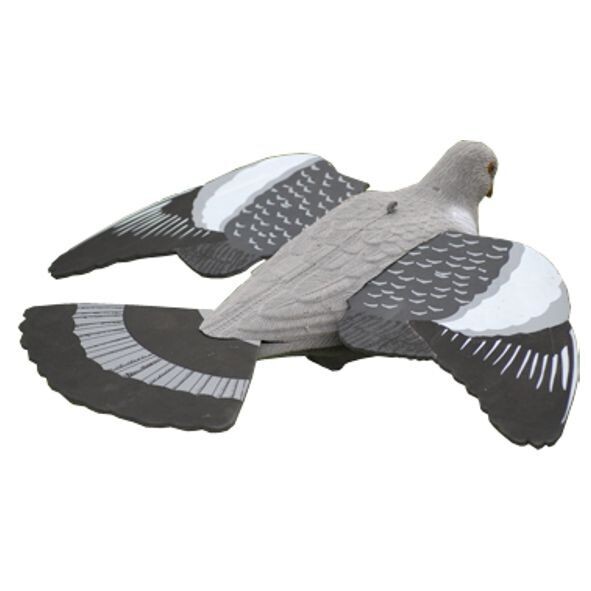 Lokvogel vliegende duif geflockt 41cm met foamvleugels 3stuks