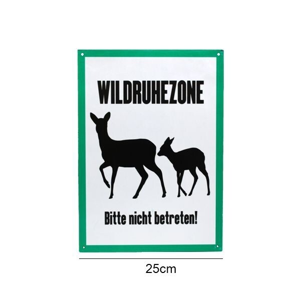 Signaalbord aluminium „Wildruhezone“ maat 25 x 35 cm - 2mm dik - ProLoo