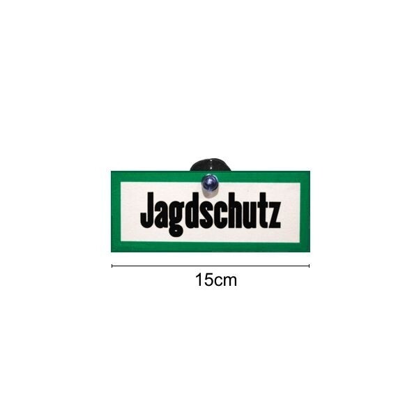 Signaalbord aluminium „Jagdschutz“ voor in de auto met zuignap maat 15 x 6 cm - 1mm dik - ProLoo
