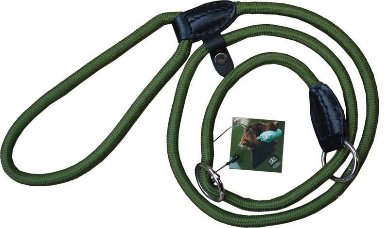 Hondenlijn nylon L120 D6mm legergroen