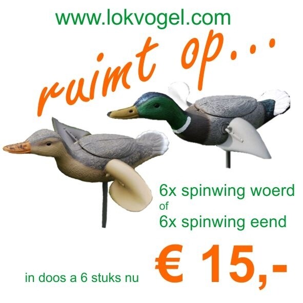 Spinwing eend 53cm grijs/wit 6stuks