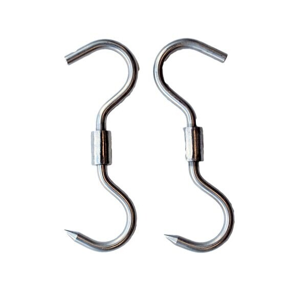 Vleeshaak 360gr draaibaar RVS D10mmx280mm 2stuks