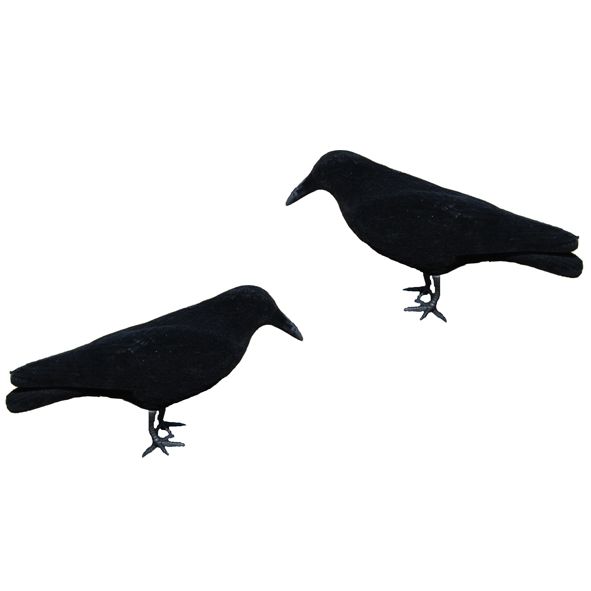 Lokvogel kraai incl.pin 41cm geflockt 5stuks