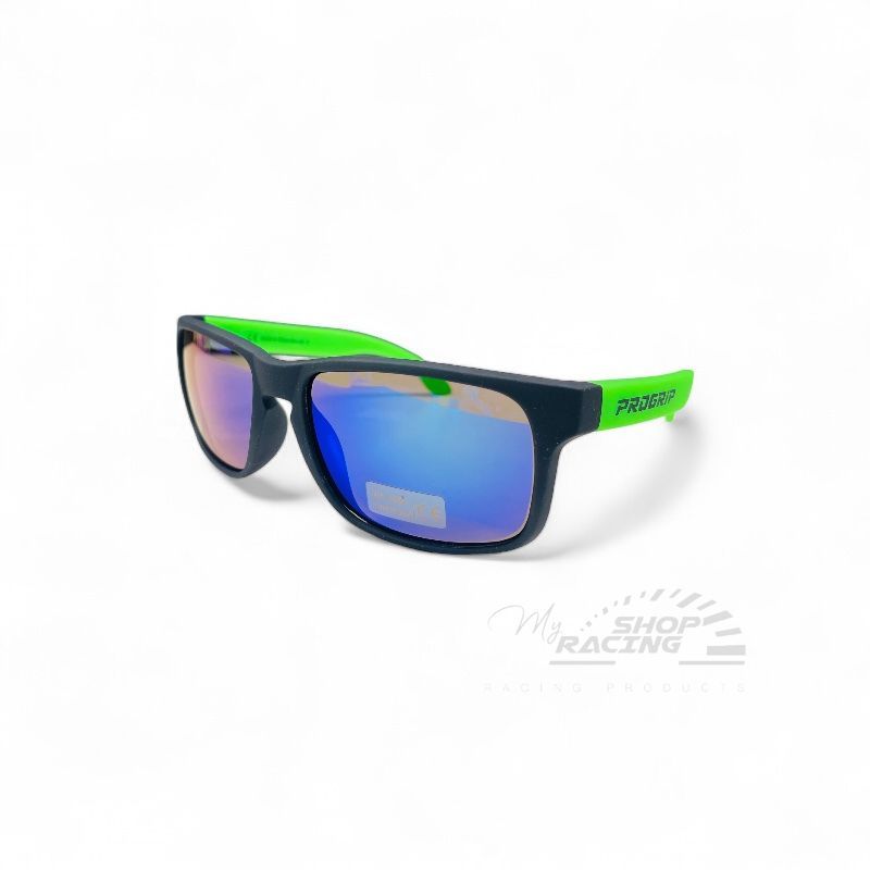 OCCHIALE DA SOLE PROGRIP MYRTOS NERO OPACO - VERDE FLUO