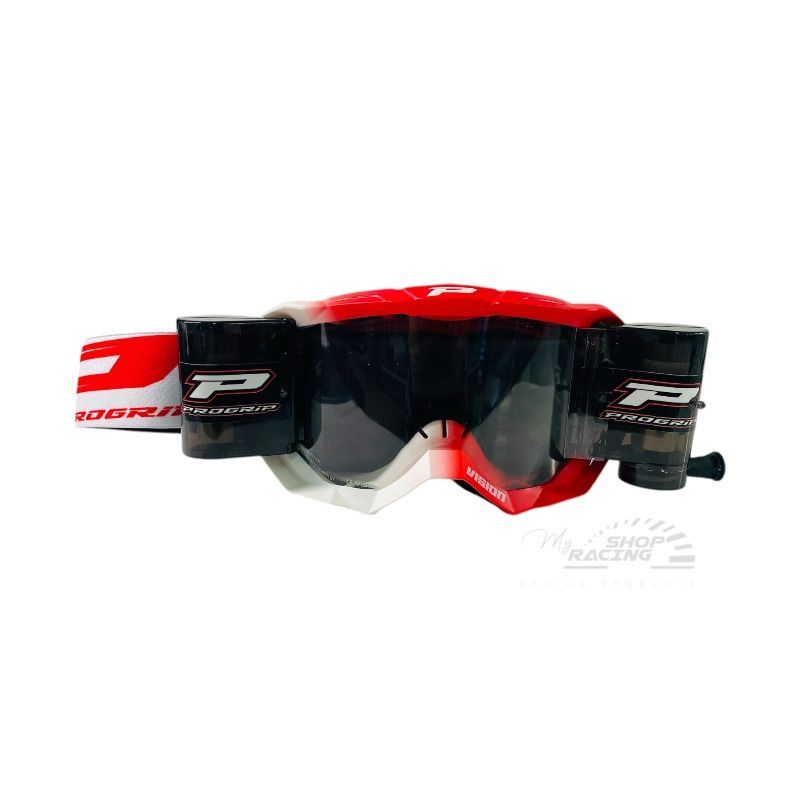 MASCHERA PROGRIP VISION CON ROLL OFF XXL COLORE ROSSO E BIANCO