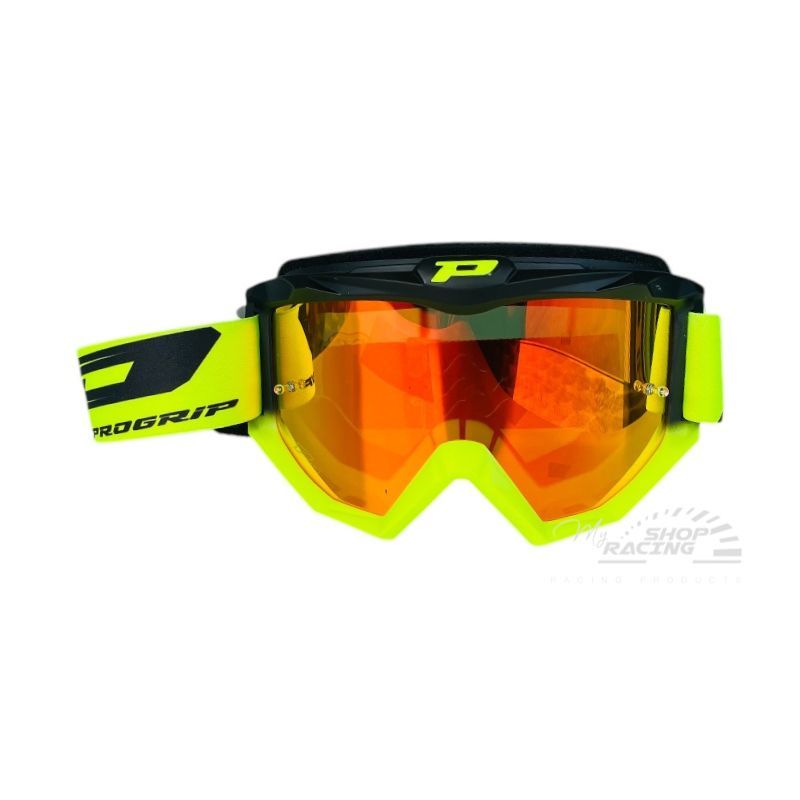 MASCHERA PROGRIP BICOLORE ATZAKI TEAR OFF NERO E GIALLO FLUO