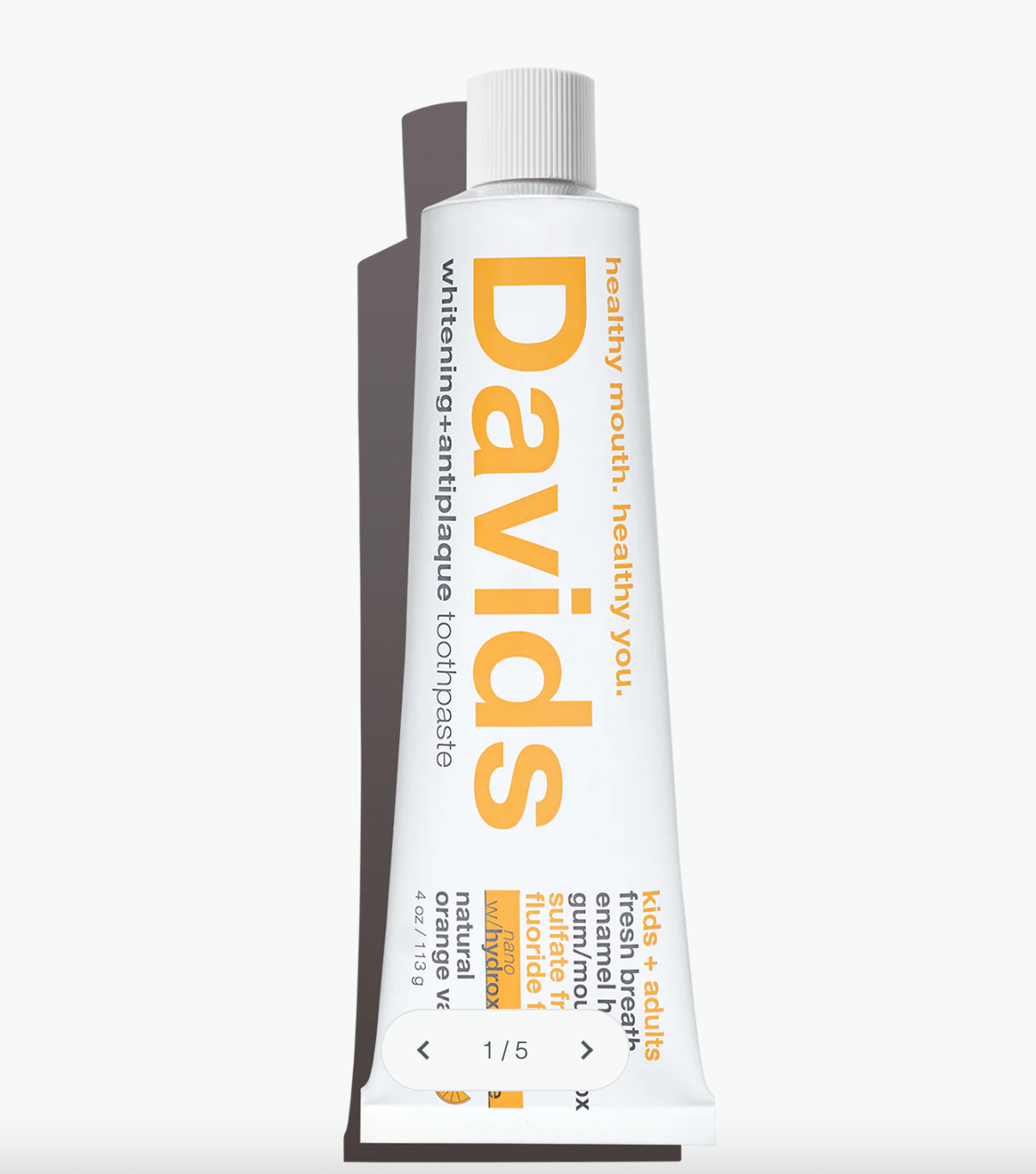 Toothpaste - Davids Kids + Adults Nano-Hydroxyapatite Premium Toothpaste / Orange Vanilla NEW