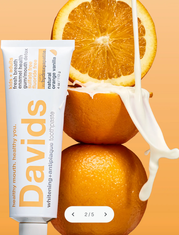 Toothpaste - Davids Kids + Adults Nano-Hydroxyapatite Premium Toothpaste / Orange Vanilla NEW