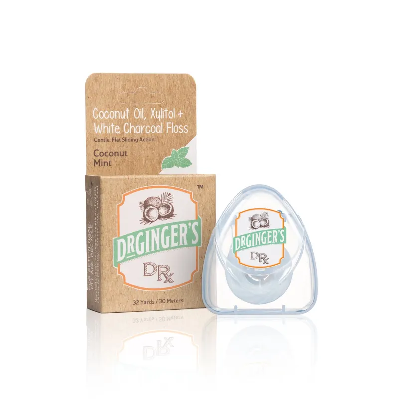 Coconut Oil Floss - Dr Ginger&#39;s White Charcoal Tooth Floss