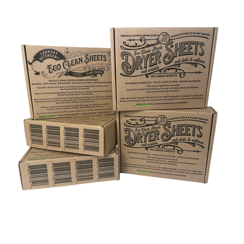 Eco Clean Concentrated Laundry Detergent Sheets- 100 loads - Fresh Linen