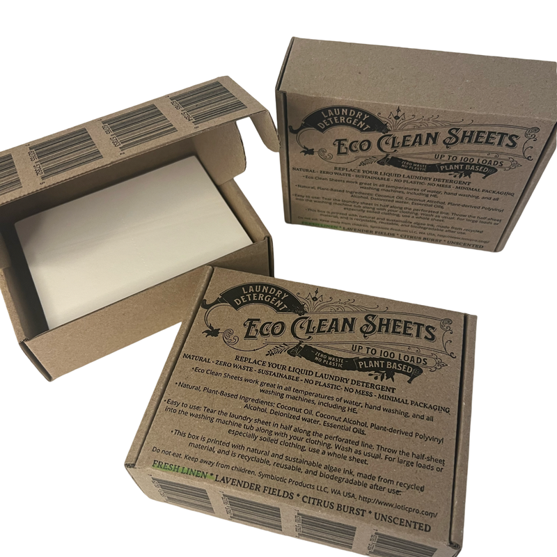 Eco Clean Concentrated Laundry Detergent Sheets- 100 loads - Fresh Linen