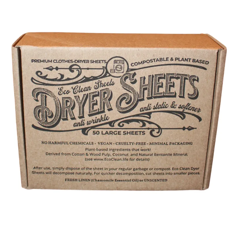 Dryer Sheets - Eco Clean -Retail Packaged - 50 Lg Sheets