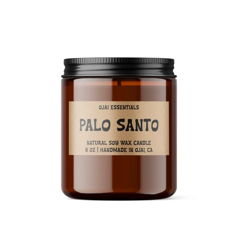 Apothecary Candle | Palo Santo | Natural Soy Wax | Glass Jar 8 oz